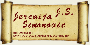 Jeremija Simonović vizit kartica